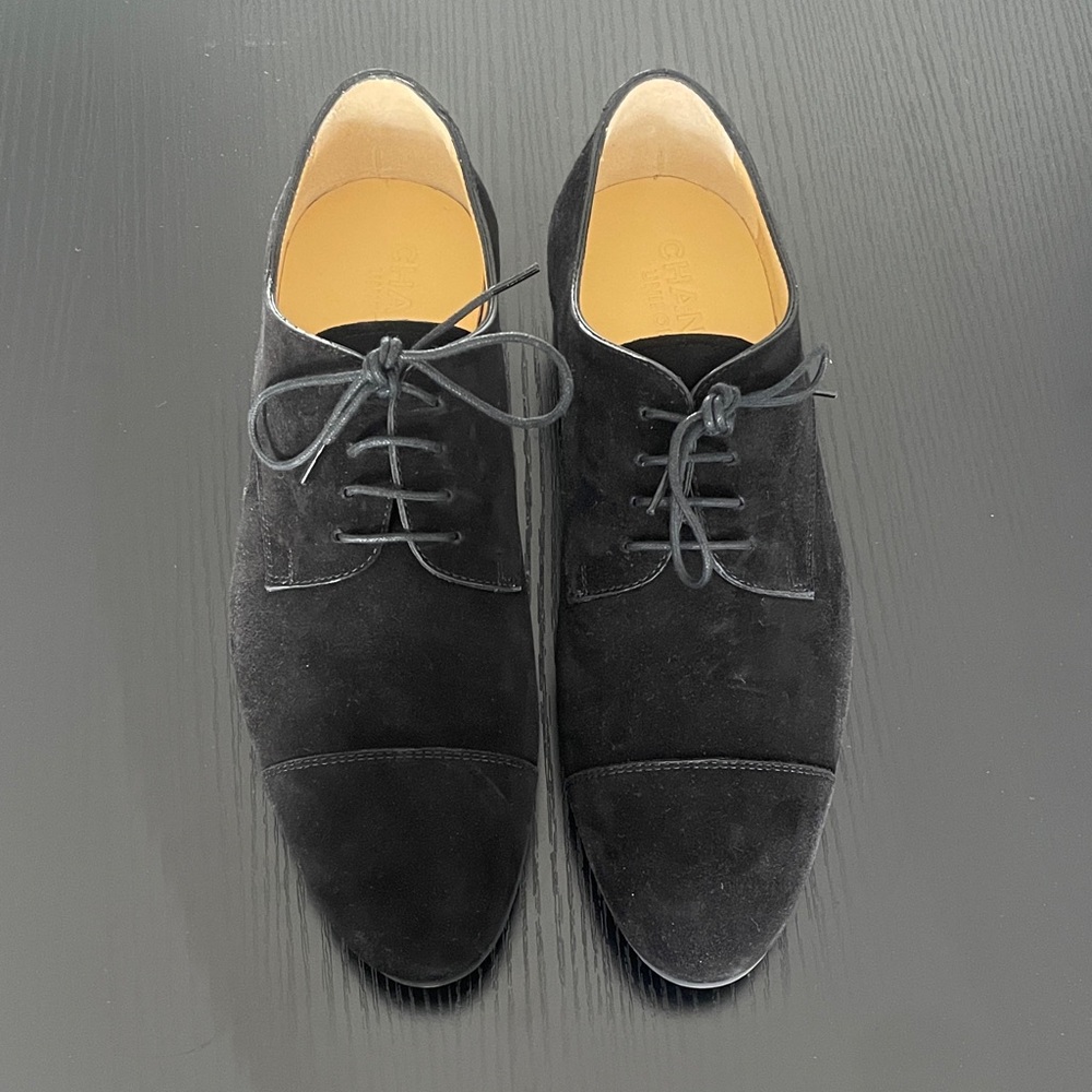 CHANEL Black Suede Men's Oxfords